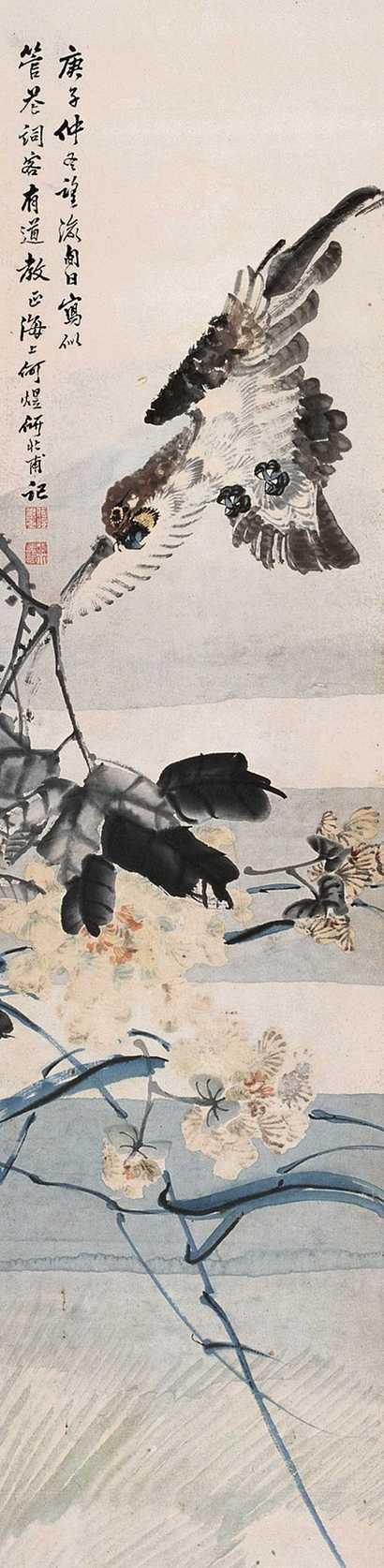 何煜 花鸟 立轴